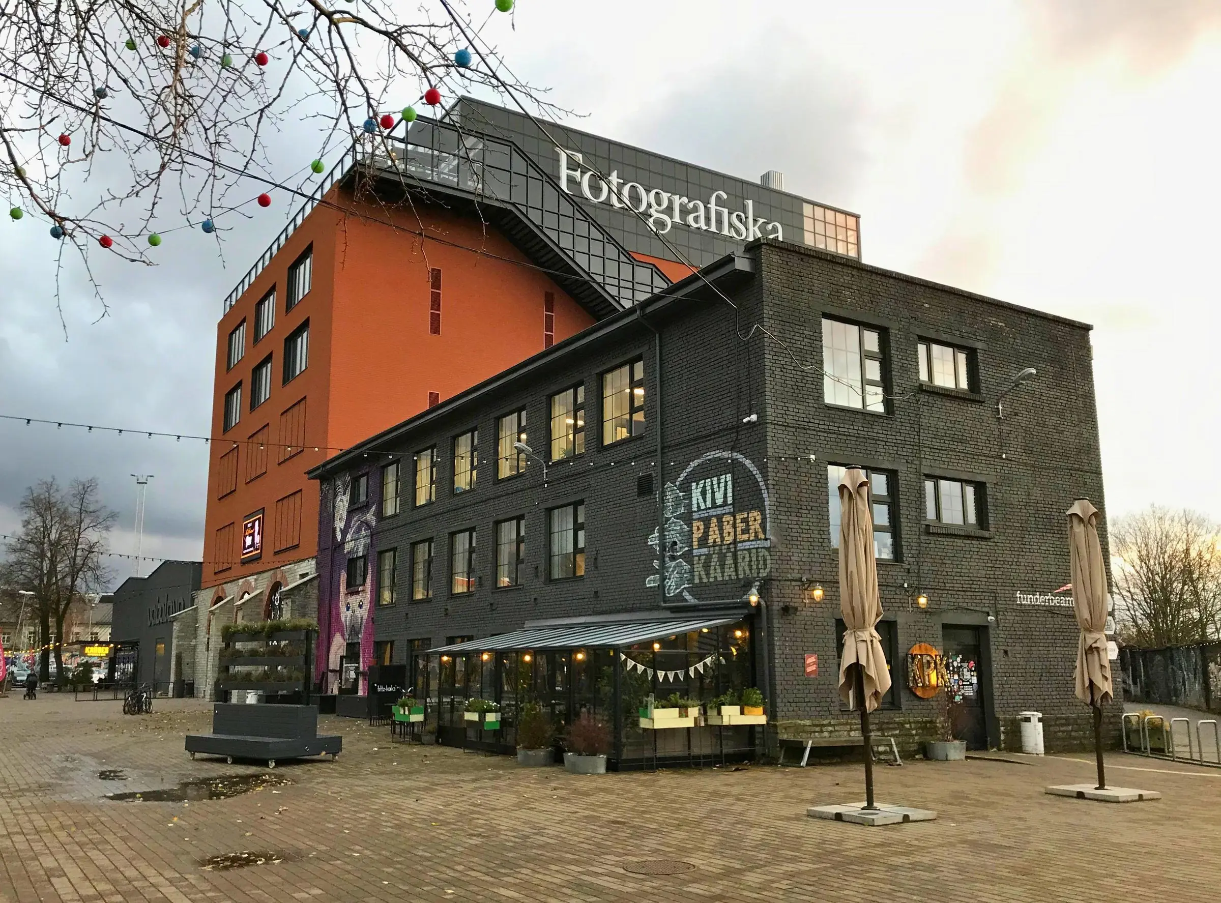 The red brick exterior of Fotografiska Tallinn in Telliskivi Creative City